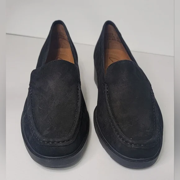 Clark's Suede Leather Loafers Women's Size 10 BNWOB Black Business Casual - Picture 7 of 7